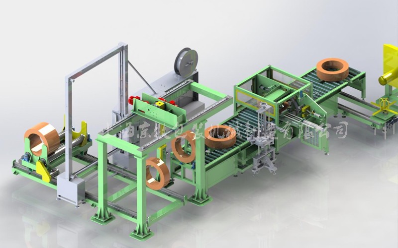 鋼絲、焊絲取料、稱重、纏繞、收尾、貼標、碼垛、捆扎機組